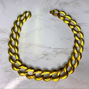 Chain link gold plate necklace